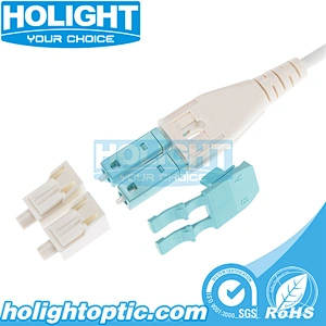 LC to LC Uniboot Reversible Patch Cord, OM3 Duplex, Aqua