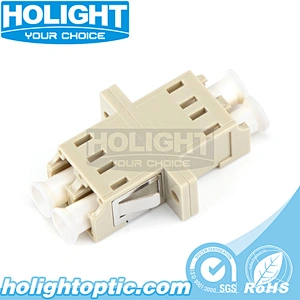 LC/PC to LC/PC Simplex Multimode Fiber Optic Adapter with Flange