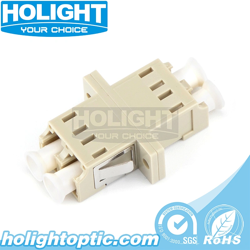 LC/PC to LC/PC Simplex Multimode Fiber Optic Adapter with Flange