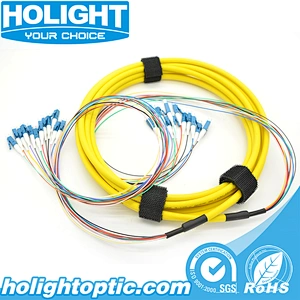 Bundle Fiber Optic Patch Cable LC to LC 12 Core Single Mode Yellow