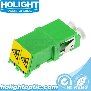 LC/APC Duplex Integrated Fiber Optic Outer Shutter Adapter without Flange