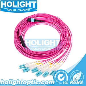 MPO to LC OM4 12 core Bundle Fiber Optic Patch Cable