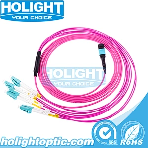 MPO to LC OM4 8 core Bundle Fiber Optic Patch Cable