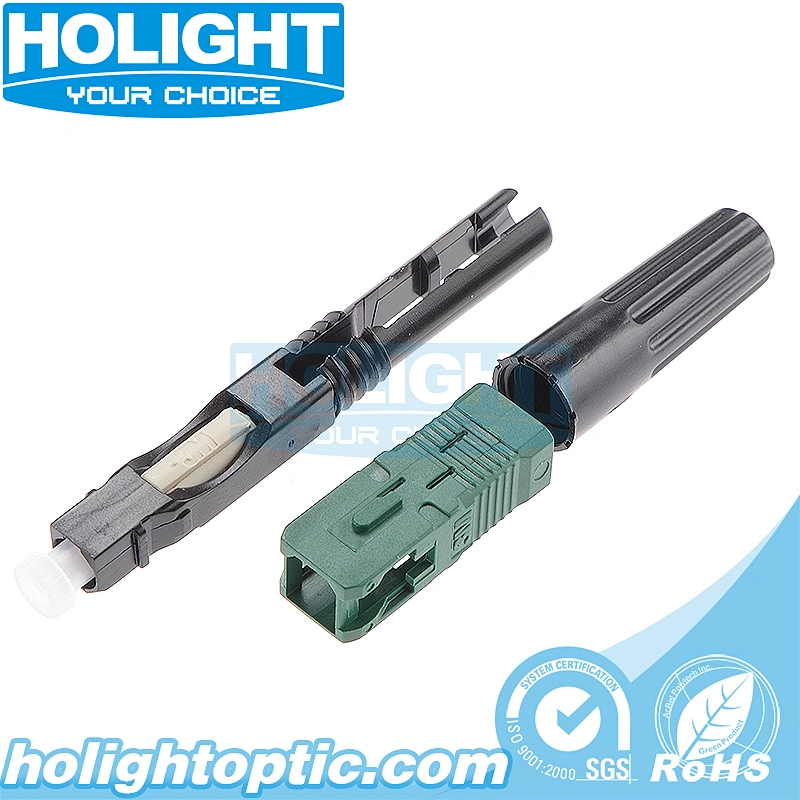SC/APC 3M Single Mode Green Fiber Optic Fast Connector