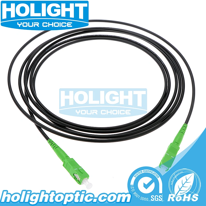 3.5mm SC/APC to SC/APC Simplex Black Fiber Optic Patch Cord