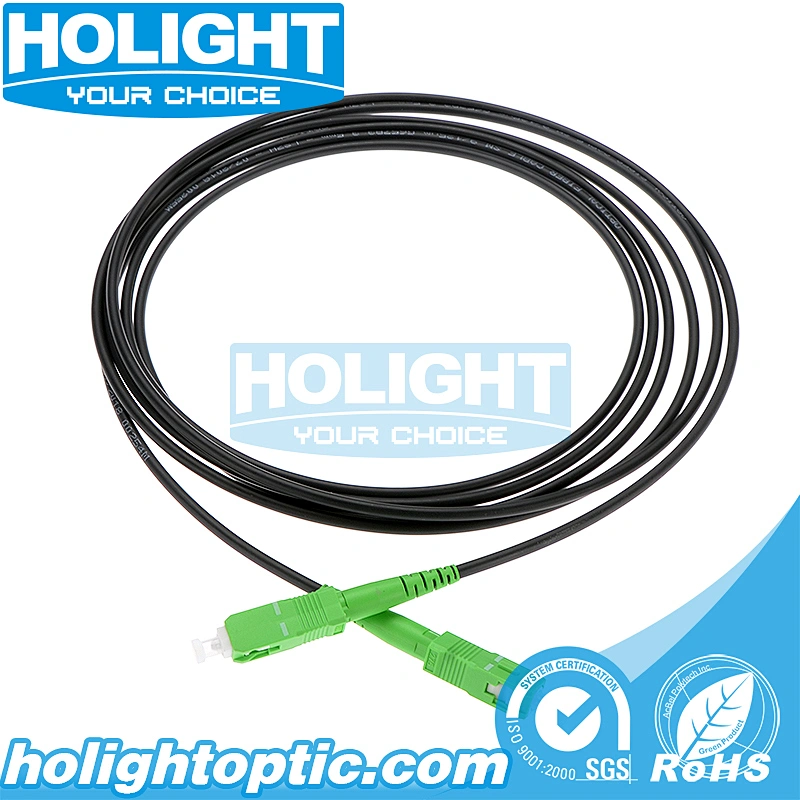 3.5mm SC/APC to SC/APC Simplex Black Fiber Optic Patch Cord