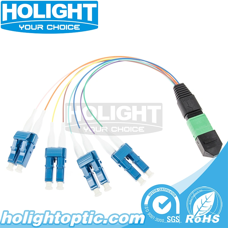 8 Core MTP to LC Single Mode Ribbon Fiber Optic Patch Cable