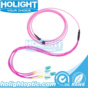 MPO to LC OM4 8 core Bundle Fiber Optic Patch Cable