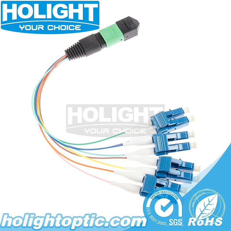 8 Core MTP to LC Single Mode Ribbon Fiber Optic Patch Cable