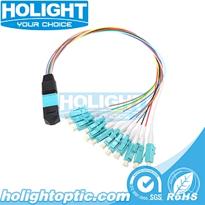 MPO/MTP to LC OM3 12 core ribbon fiber fanout Patch Cord