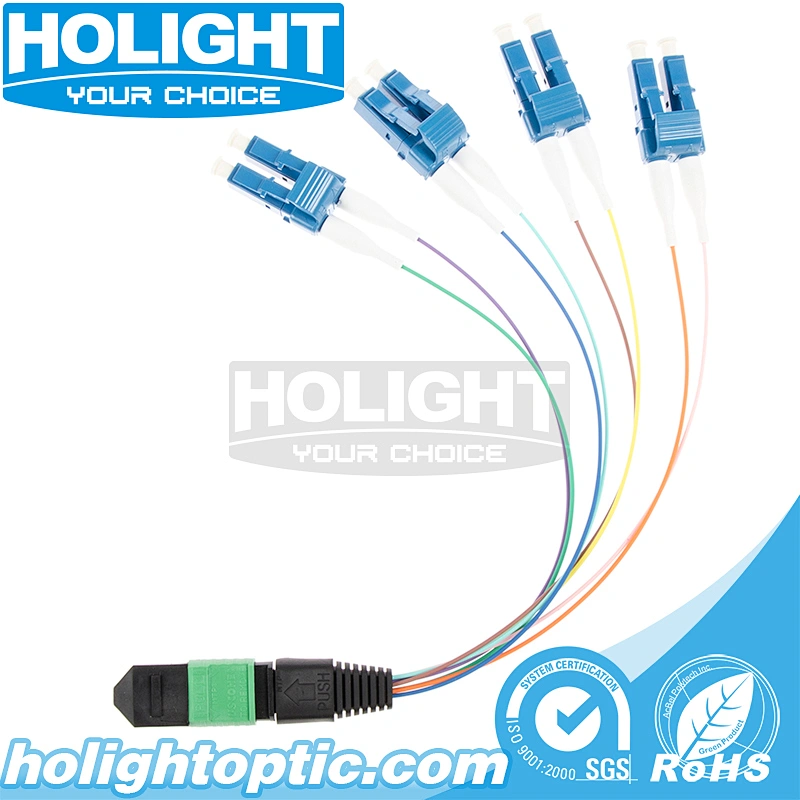 8 Core MTP to LC Single Mode Ribbon Fiber Optic Patch Cable