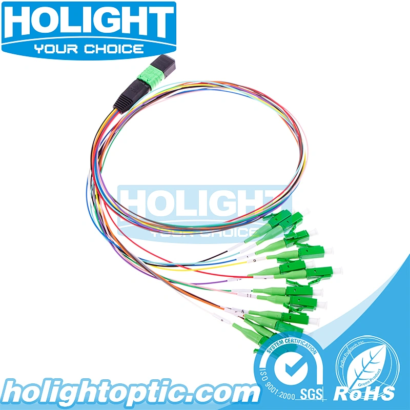 12 Core MPO/APC to LC/APC Single Mode Ribbon Fiber Optic Patch Cable