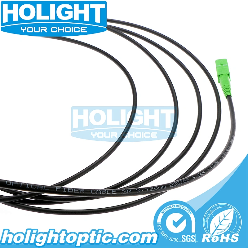 3.5mm SC/APC to SC/APC Simplex Black Fiber Optic Patch Cord