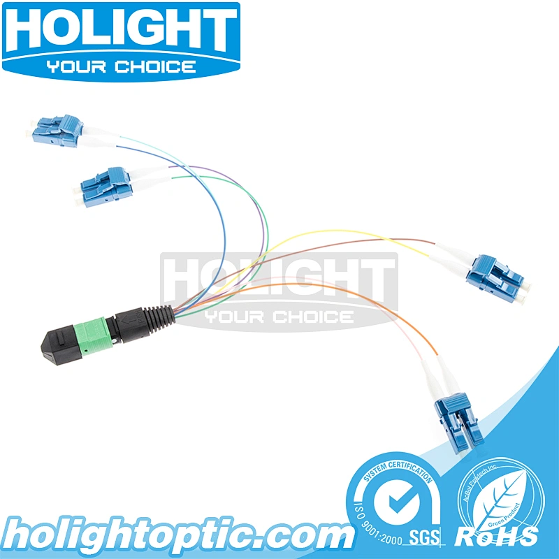 8 Core MTP to LC Single Mode Ribbon Fiber Optic Patch Cable