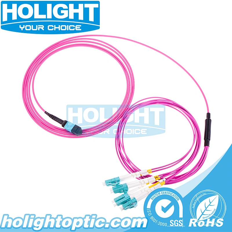 MPO to LC OM4 8 core Bundle Fiber Optic Patch Cable