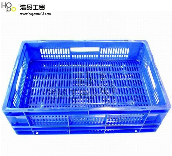 blue plastic crate