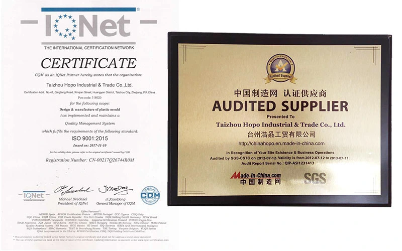 Certification of ISO9001 and AUDITED SUPPLIER