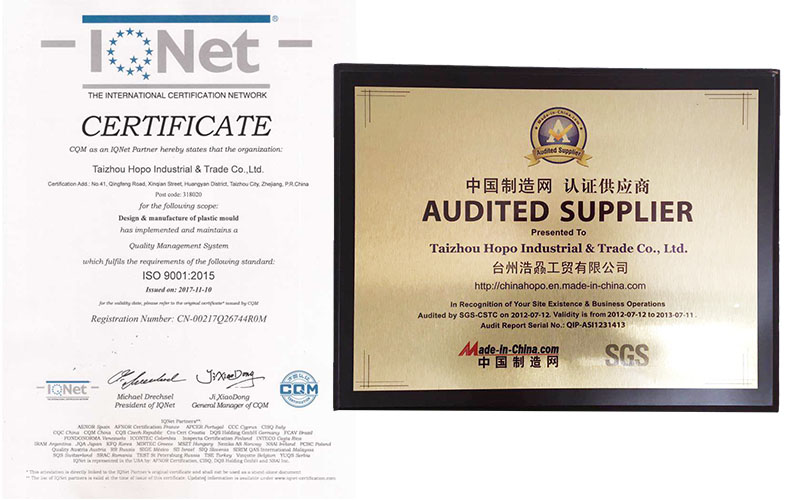 Certification of ISO9001 and AUDITED SUPPLIER
