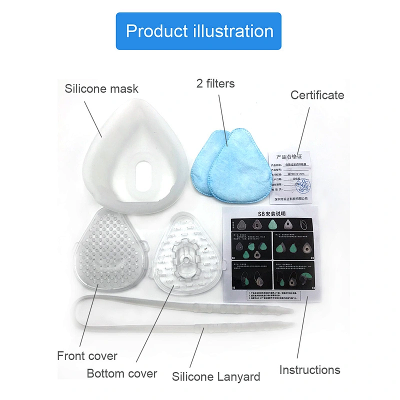 2020 new adult S9 Non disposable four-layer filtration rate of covid virus resistant silicone mask is 98.2%, which can be washed and reused