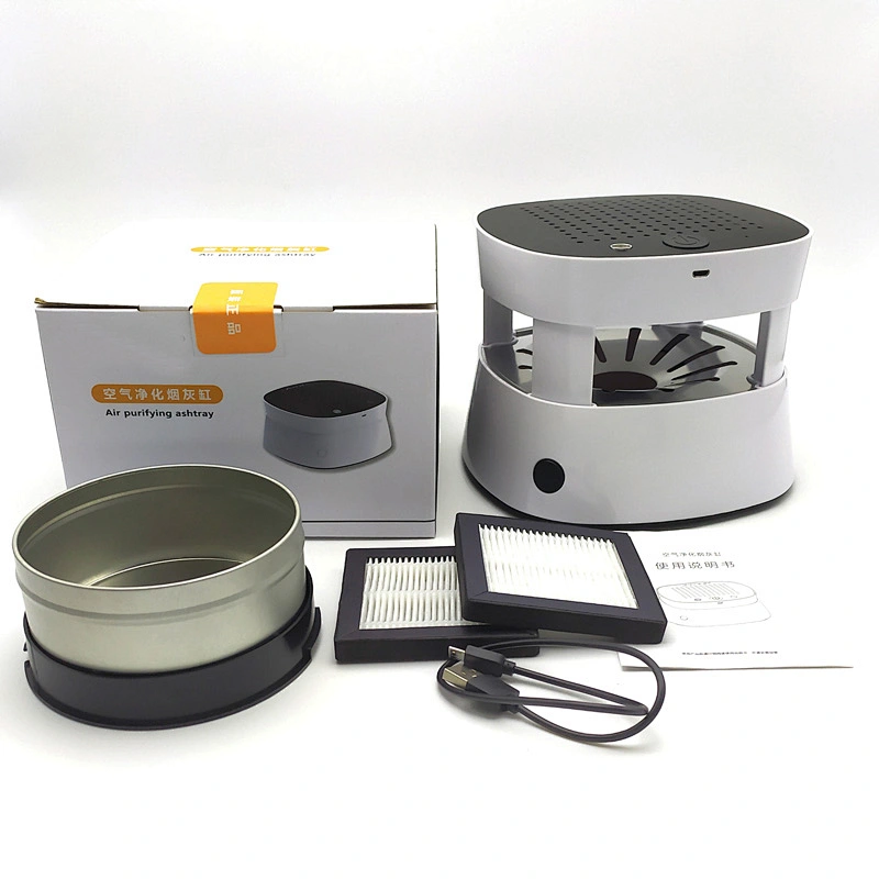 Electronic intelligent ashtray desktop air purifier second hand smoke prevention composite filter element purifying odor smokeless ashtray