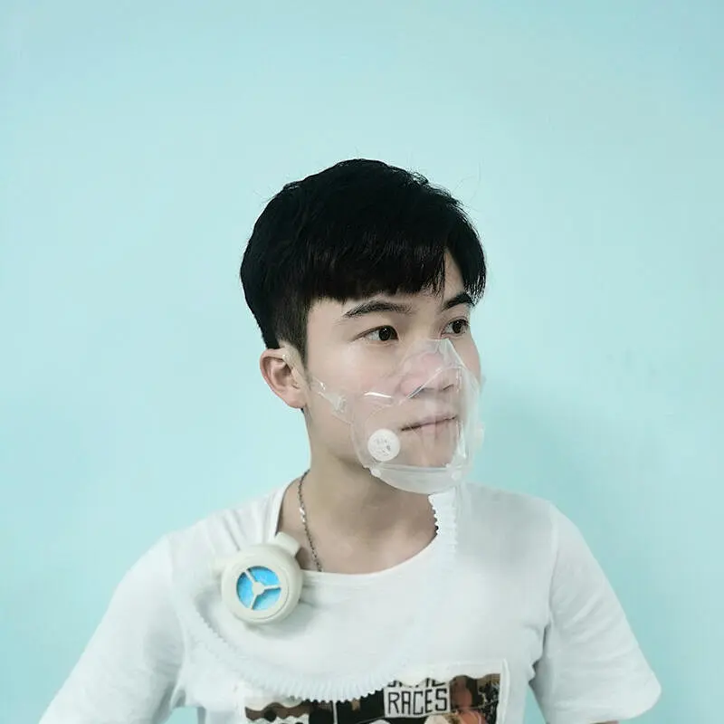 2021 Personal Mini Electrical Portable Wearable Facial purifier Electric Transparent Face Mask