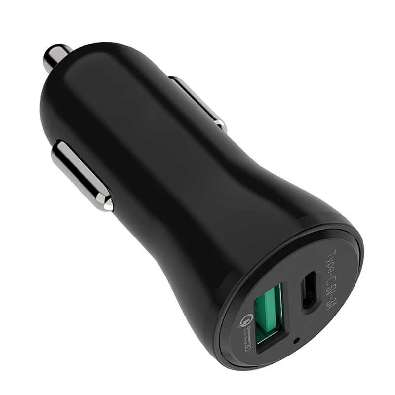33W USB-C Car Charger with QC3.0 Port
