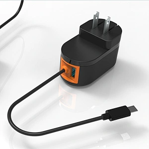 TW01A9-12W Dual USB Wall Charger with fixed cable