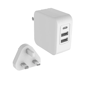 30W USB-C PD Charger with QC3.0 (Interchangeable Plugs)