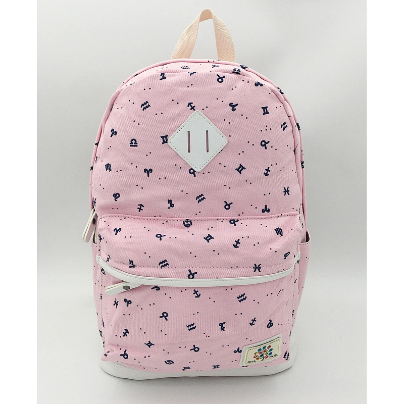 Canvas school Girl backpack printing