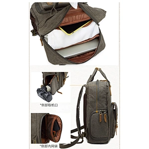 Waterproof Canvas Camera Bag Retro Travel Backpack