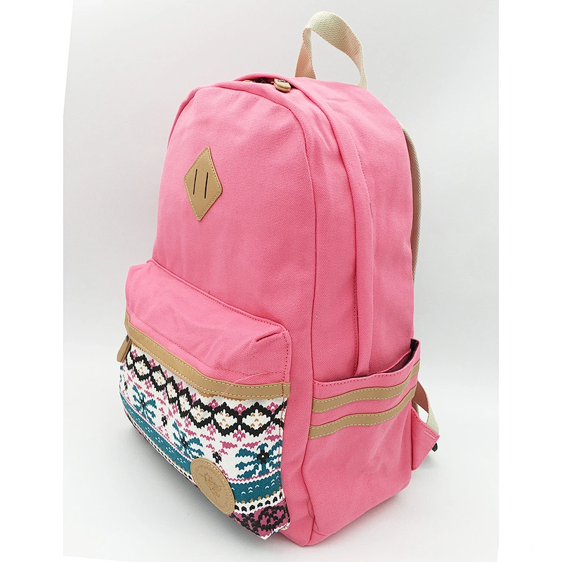 Cotton canvas Lady school bag