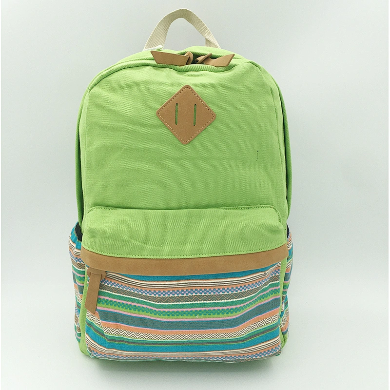 Cotton canvas school backpack bag