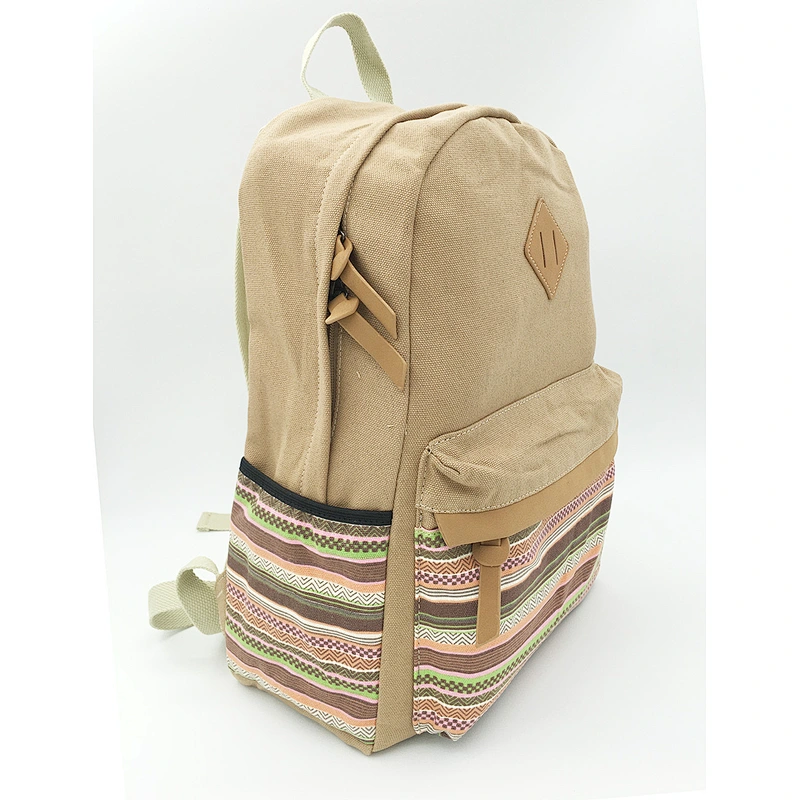 Cotton canvas school backpack bag