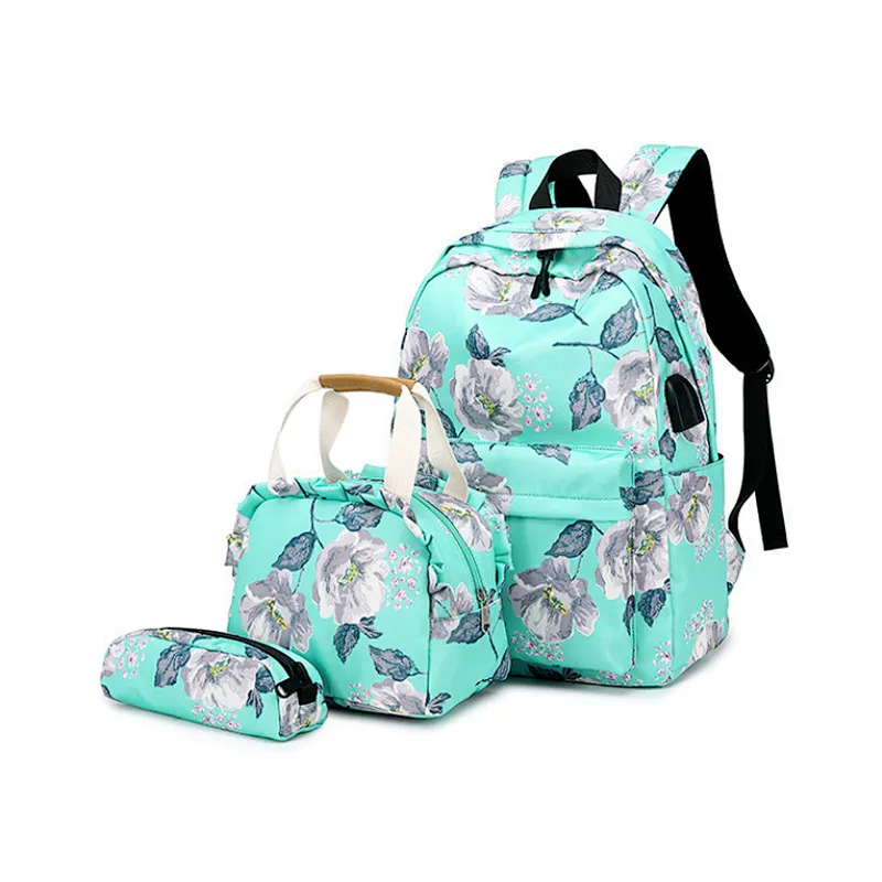 3 in 1 School bag with lunch tote bag and pencil case