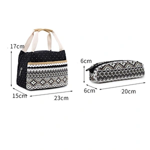 Cotton Canvas school bag with lunch bag and pencil case