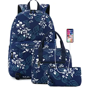 3 in 1 School bag with lunch tote bag and pencil case