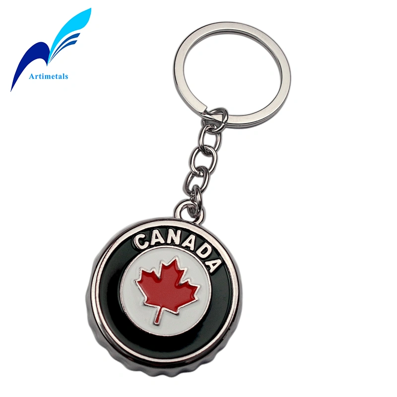 Canada Bottle Cap Shape Opener Keychain