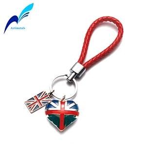LONDON Heart Leather Rope Keychain