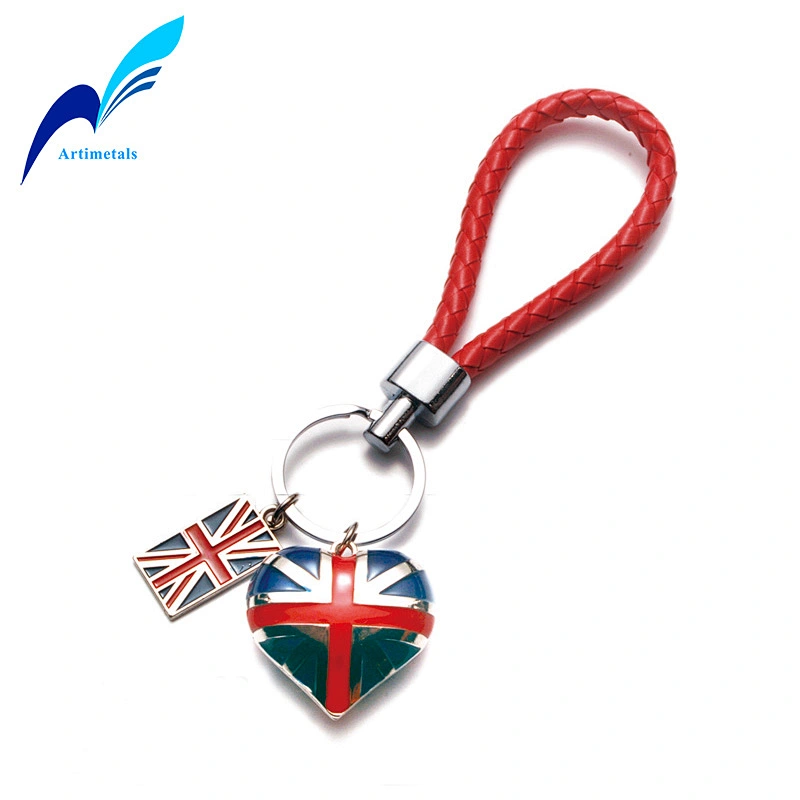 LONDON Heart Leather Rope Keychain