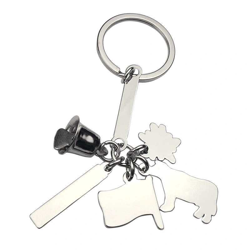 Classical Swiss Flag and Cow Keychain