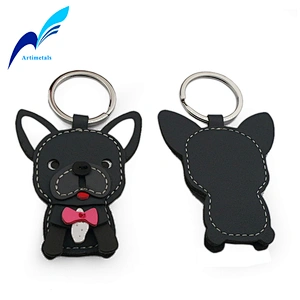 Popular Leather French Bulldog Keychain