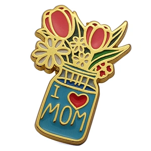 Hotsale Custom  Enamel I LOVE MUM Lapel Pin