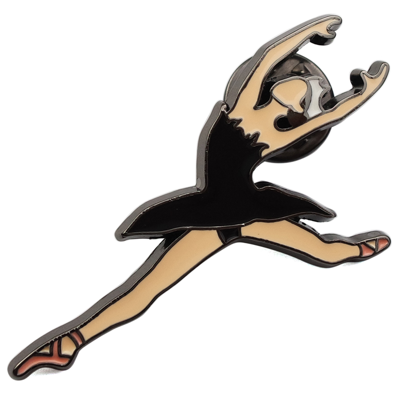 Hotsale Custom  Enamel Black Ballerina Lapel Pin