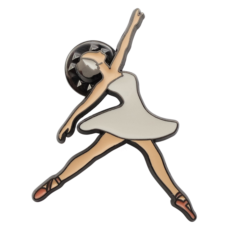 Hotsale Custom  Enamel White Ballerina Lapel Pin