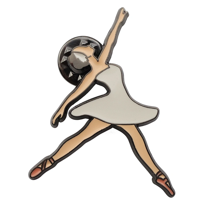 Hotsale Custom  Enamel White Ballerina Lapel Pin