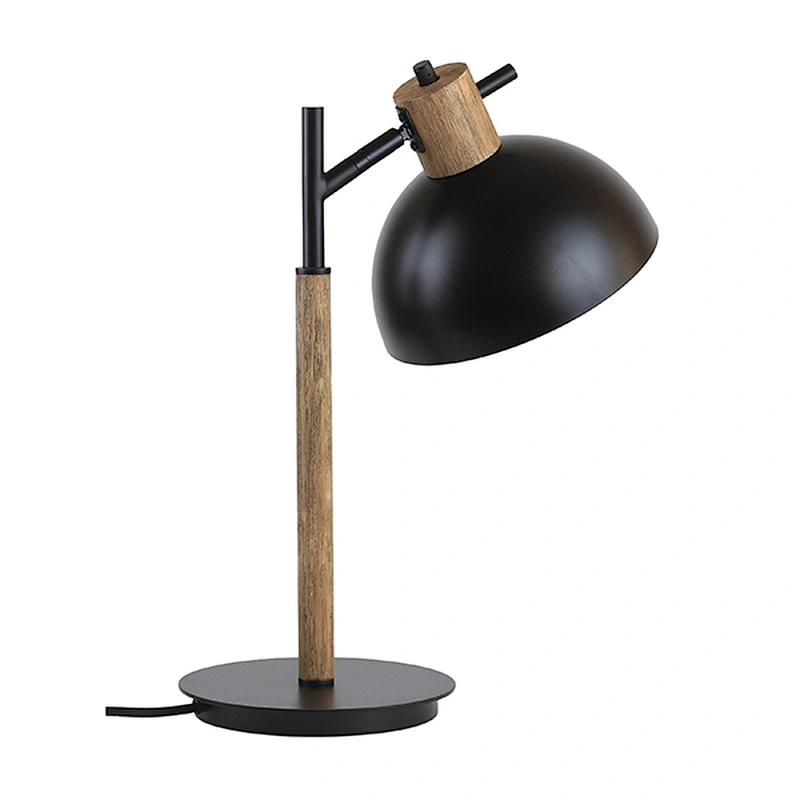 Wood and metal table lamp