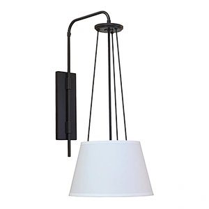 Off-white linen shade wall lamp