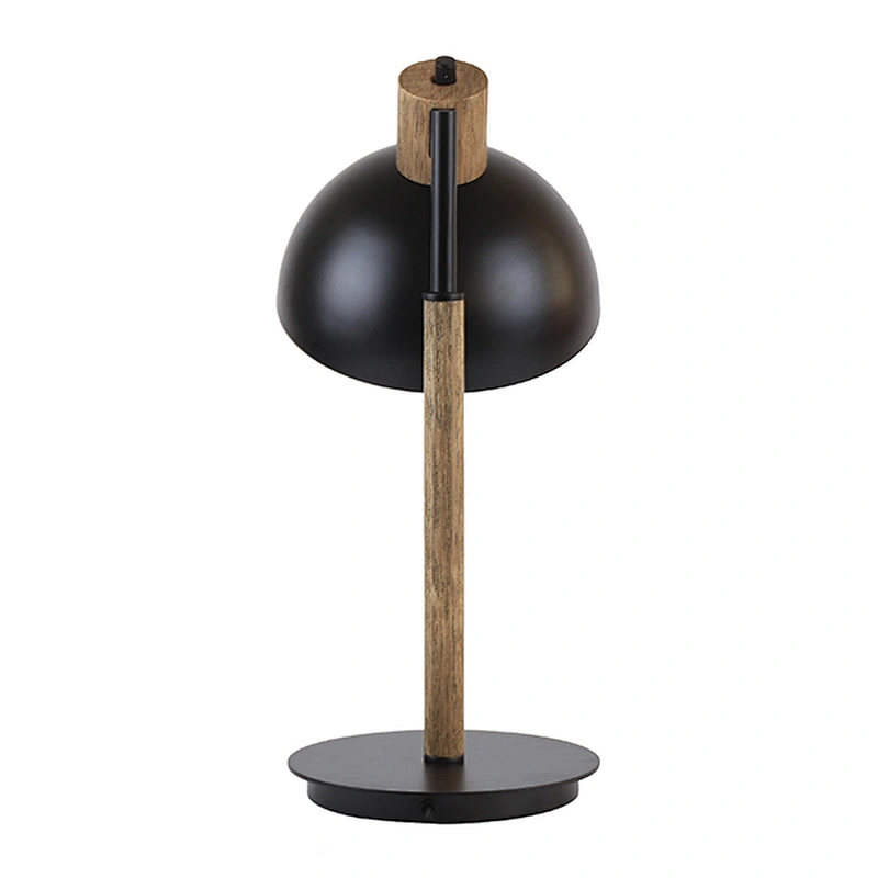 Wood and metal table lamp