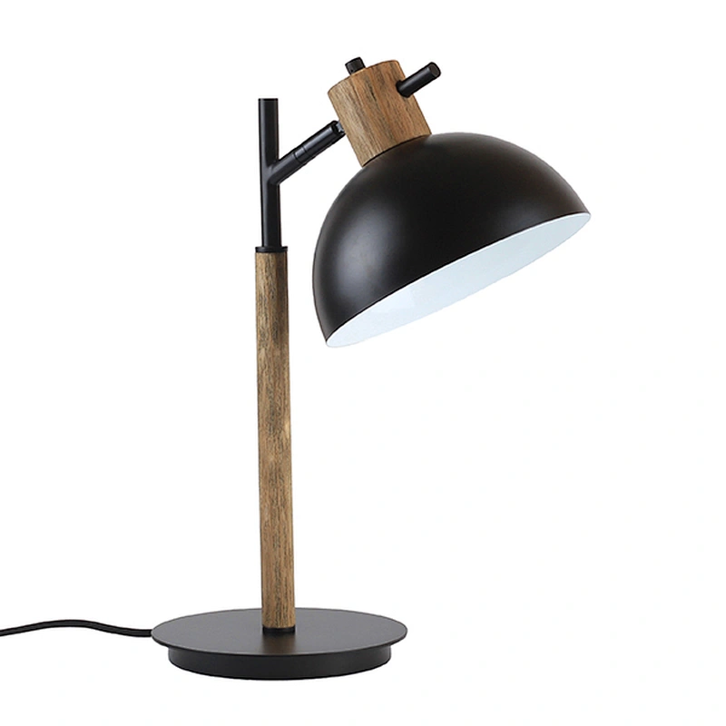 Wood and metal table lamp