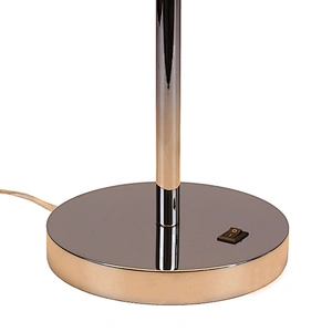 Polished chrome metal lamp body with white frosted glass shade table lamp